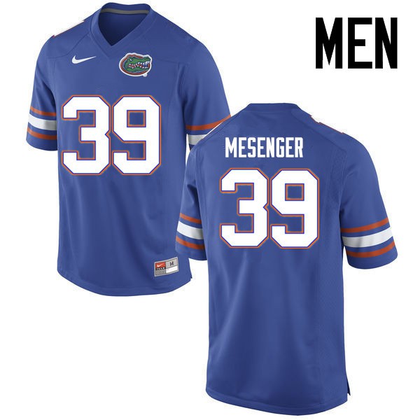 Florida Gators Men #39 Jacob Mesenger College Football Jersey Blue